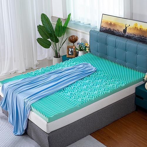 Miniatura 9 de Askme Cubrecolchón individual XL de 3 pulgadas de espuma viscoelástica de gel refrescante con funda transpirable, diseño de flujo de aire,
