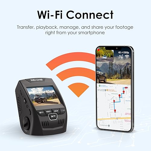Miniatura 4 de RexingUSA V1P SE 4K Dual Dash Cam con GPS, Wi-Fi y filtro CPL de 2 piezas, soporte de 512 GB, frontal 2160p, trasera 1080p, ángulo de 170, sensor G,