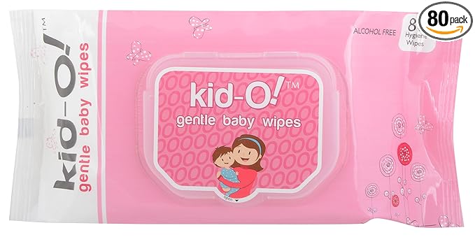 Kido Gentle Baby Paper Wet Wipes, 80 Count (15x20 cm, Pink)