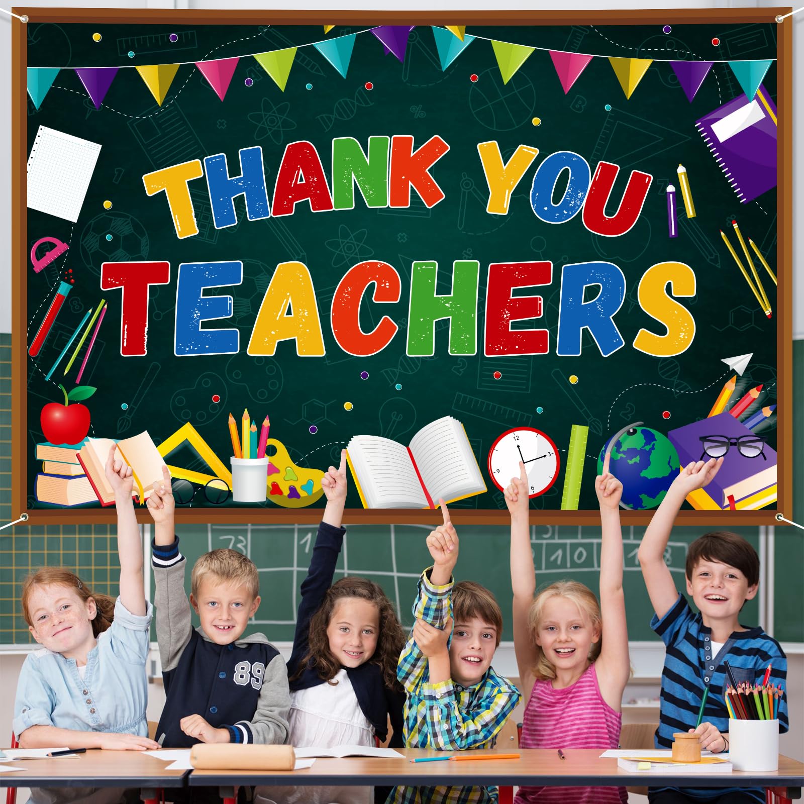 Dankes-Banner Für Lehrer & Mitarbeiter – 304,8 X 50,8 Cm, Wetterfest, Für Klassenzimmer & Büro