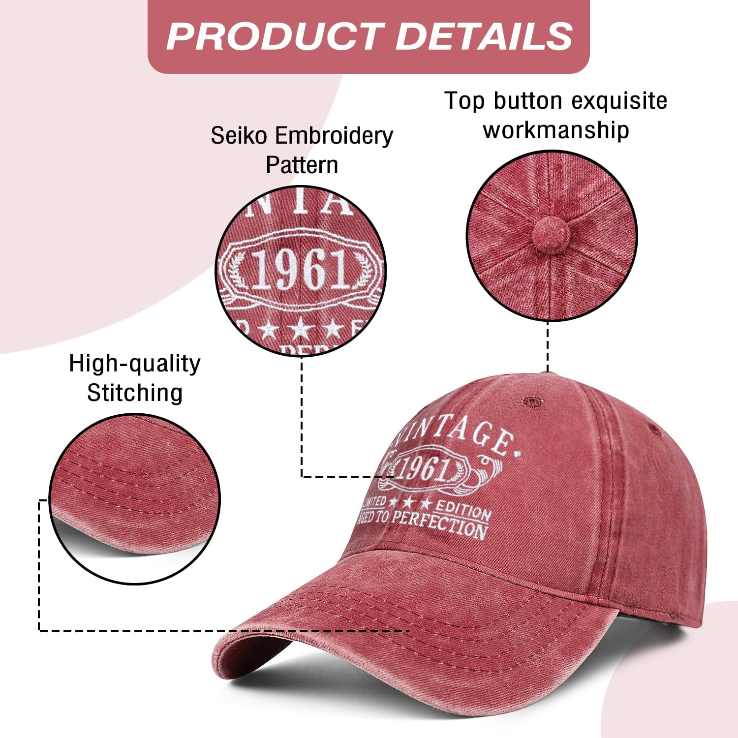Birthday Gifts for Men Women, Personalized 18th/21st/25th/30th/40th/50th ...90th Birthday Ideas Gift, Vintage Baseball Hat