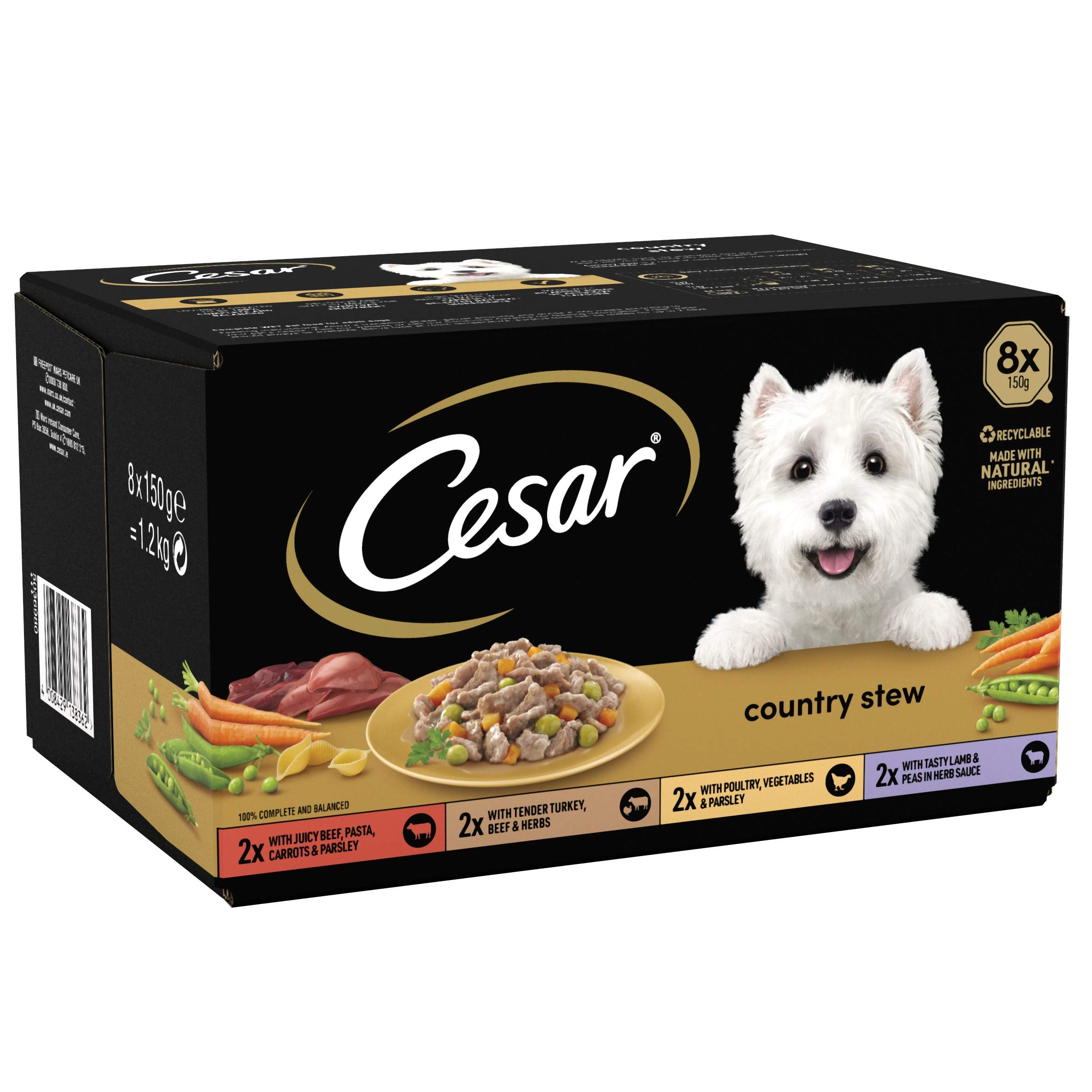 Cesar Country Stew Adult Wet Dog Food, Special Selection, Pack of 3 (3 x 8 Trays x 150 g)