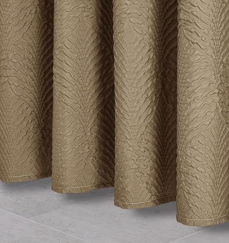 Miniatura 6 de Gibelle Cortina de ducha para baño, cortina de ducha de tela texturizada en relieve 3D, moderno juego de cortina de ducha de tela suave con ganchos,