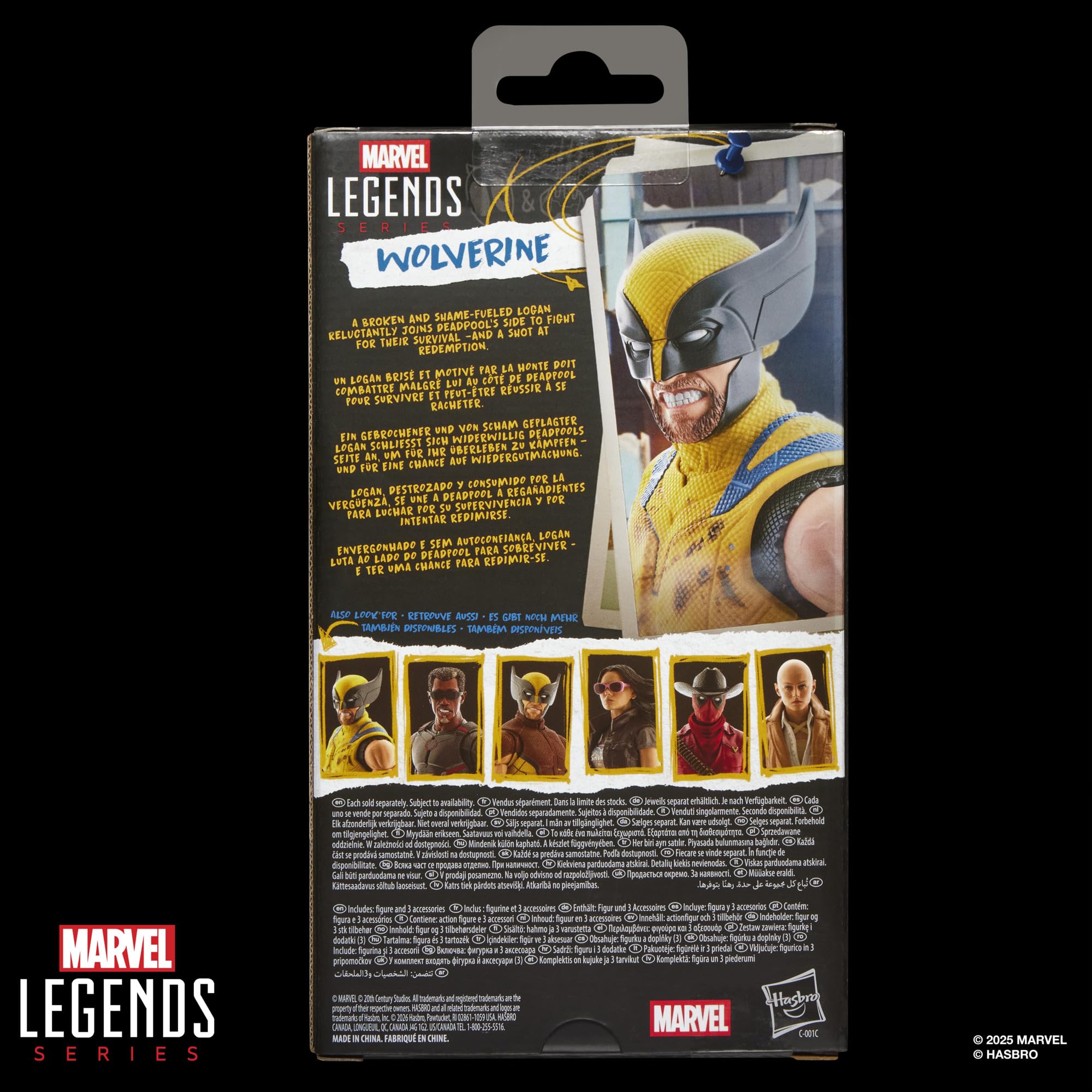 Wolverine z serii Marvel Legends, kolekcjonerska figurka w skali 15 cm na prezent z filmu Deadpool & Wolverine wytwórni Marvela | Marvel Legends Deadpool & Wolverine 15 cm figurka fala 3 - żółty garnitur Wolverine