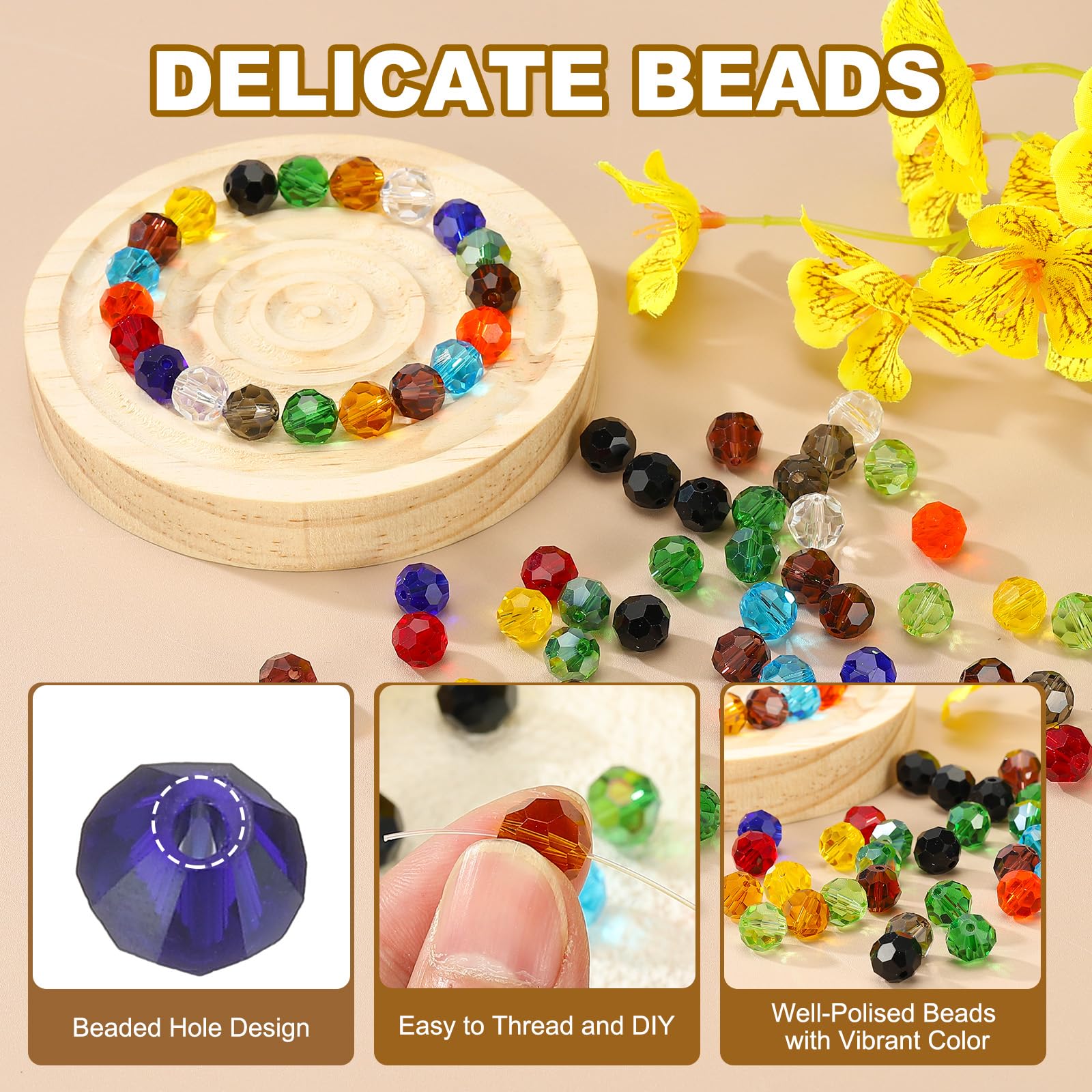 PATIKIL 6mm Bicone Crystal Beads - Image 3