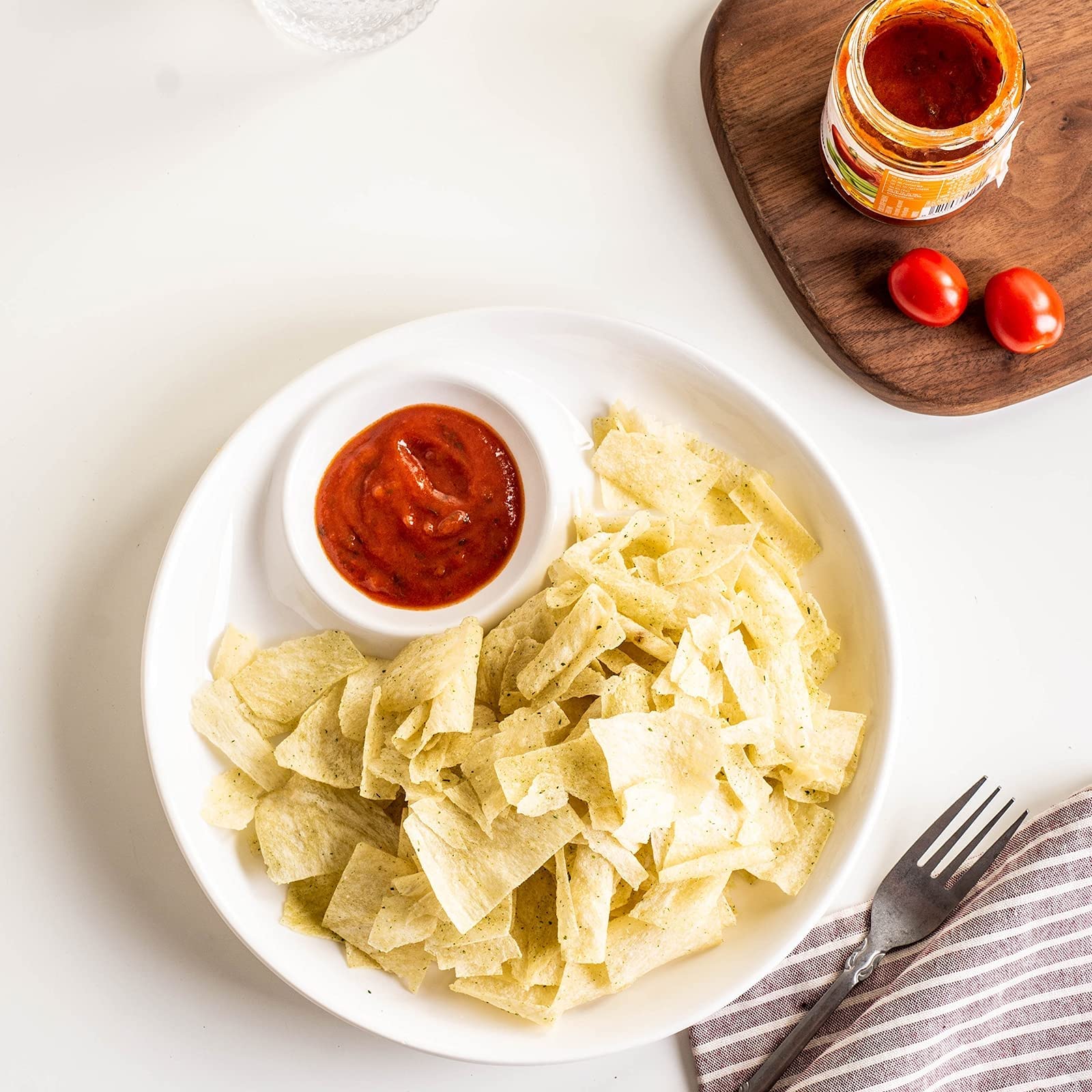 Porzellan-Servierset für Chips und Dips, 2-teilig, unterteilte Teller und Serviertabletts, ideal für Vorspeisen, Snacks, Desserts, Party-Servierung, elegantes Zuhause