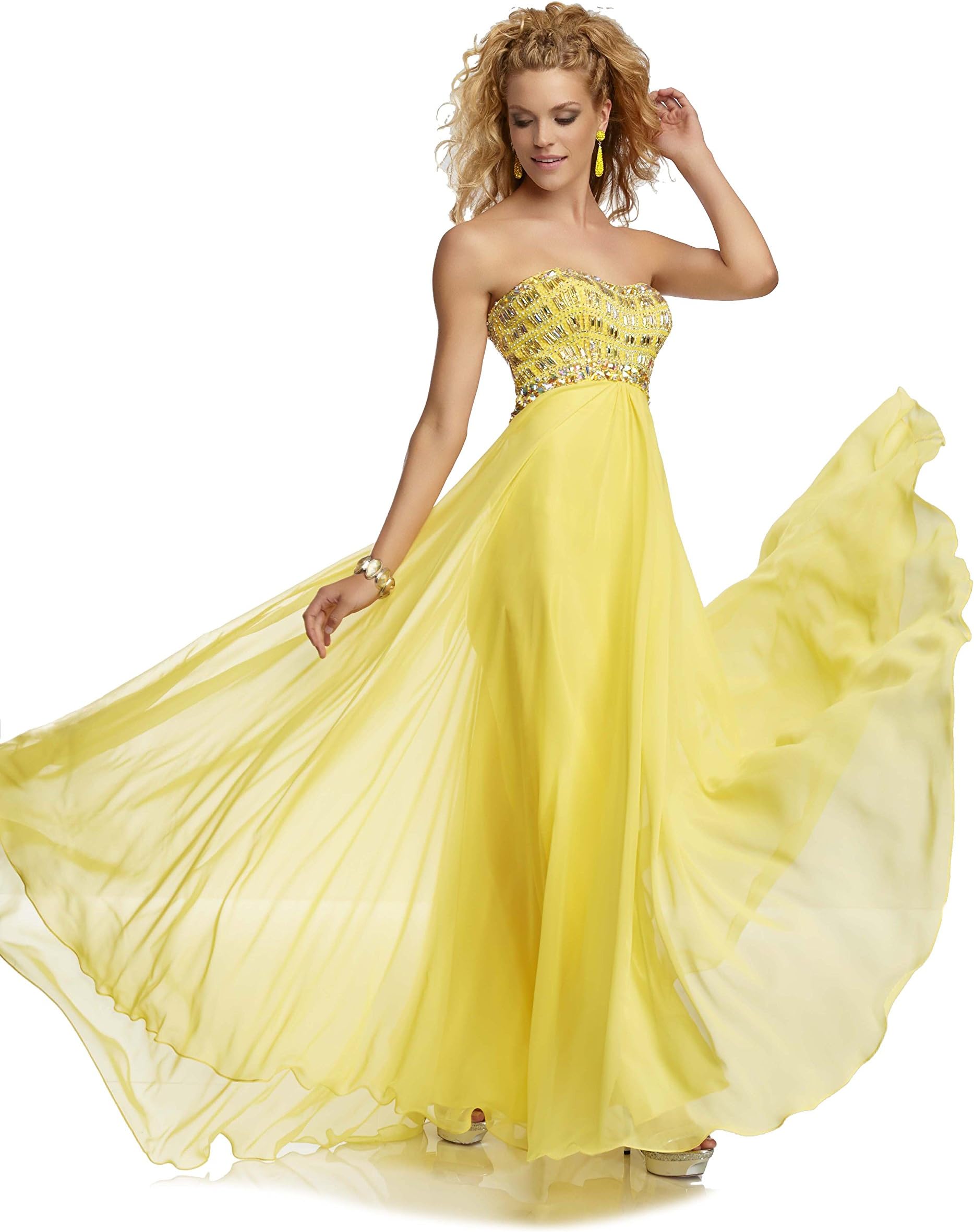 Mori Lee 95012 Paparazzi Strapless Prom Dress, Sunflower, 8
