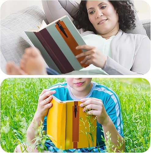 Miniatura 7 de 12 piezas de banda elástica para bolígrafo, funda de piel sintética, ajustable, pequeña bolsa para lápices, soporte para lápices de diario colorido