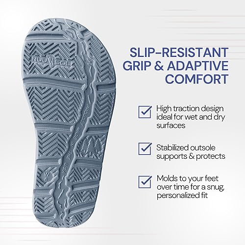 Vista 69 de NUUSOL Sandalias unisex en cascada; calzado antideslizante para senderismo/fascitis plantar; cojín suave, ligero y cómodo; soporte de arco y Negro