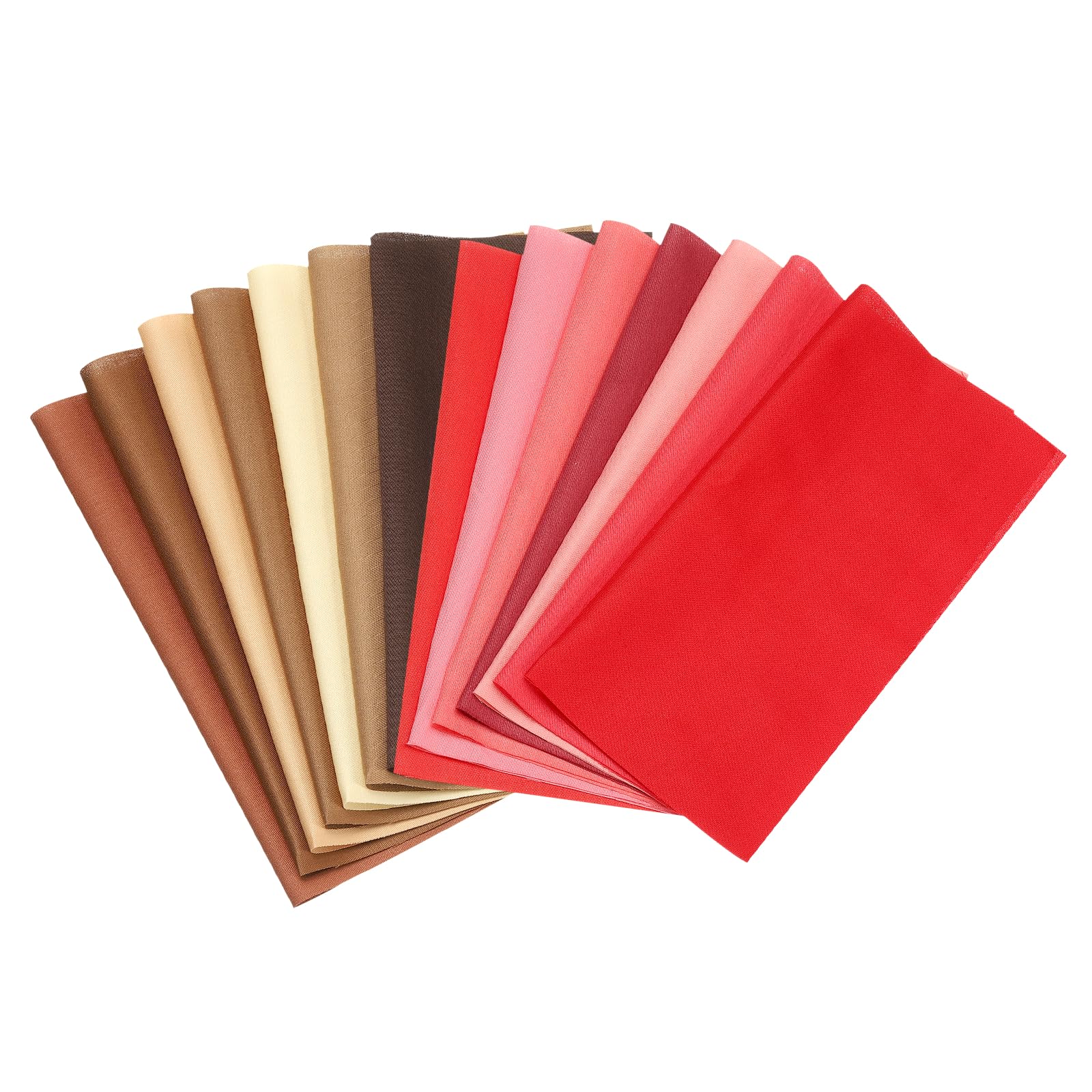 PATIKIL Cotton Fabric Bundles, 14 Pcs 8 x 8 Inch Fat Quarter Solid Color Precut Fabric Squares for Sewing Patchwork Quilting DIY, Coffee Red