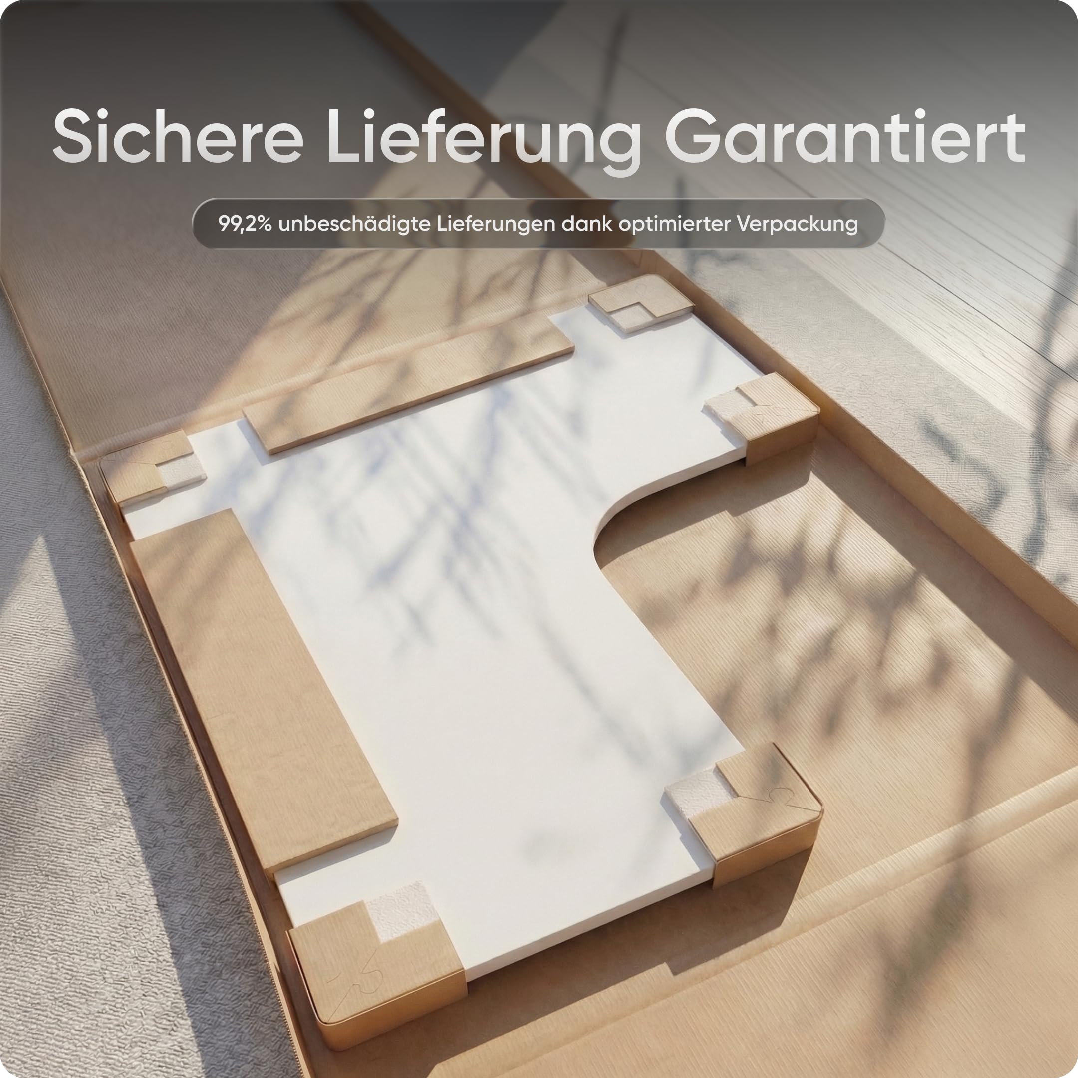 Tischplatte eckig (Weiß) - 25 mm Massive & Kratzfeste Schreibtischplatte mit Melaminbeschichtung, langlebige und robuste Tischplatte für Büroschreibtische (160 × 130 × 70 cm)