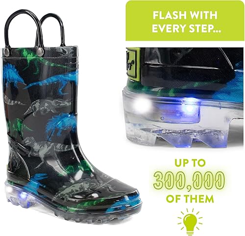 Miniatura 3 de Western Chief - Botas de lluvia impermeables, de PVC, con luz, para niños