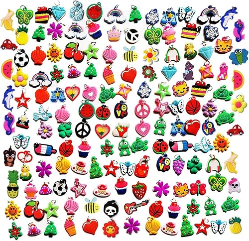 Miniatura 1 de Flydem - Dije de silicona para telar de goma, dijes de pulsera, bandas de goma, colgante de pulsera, (105 unidades), Caucho