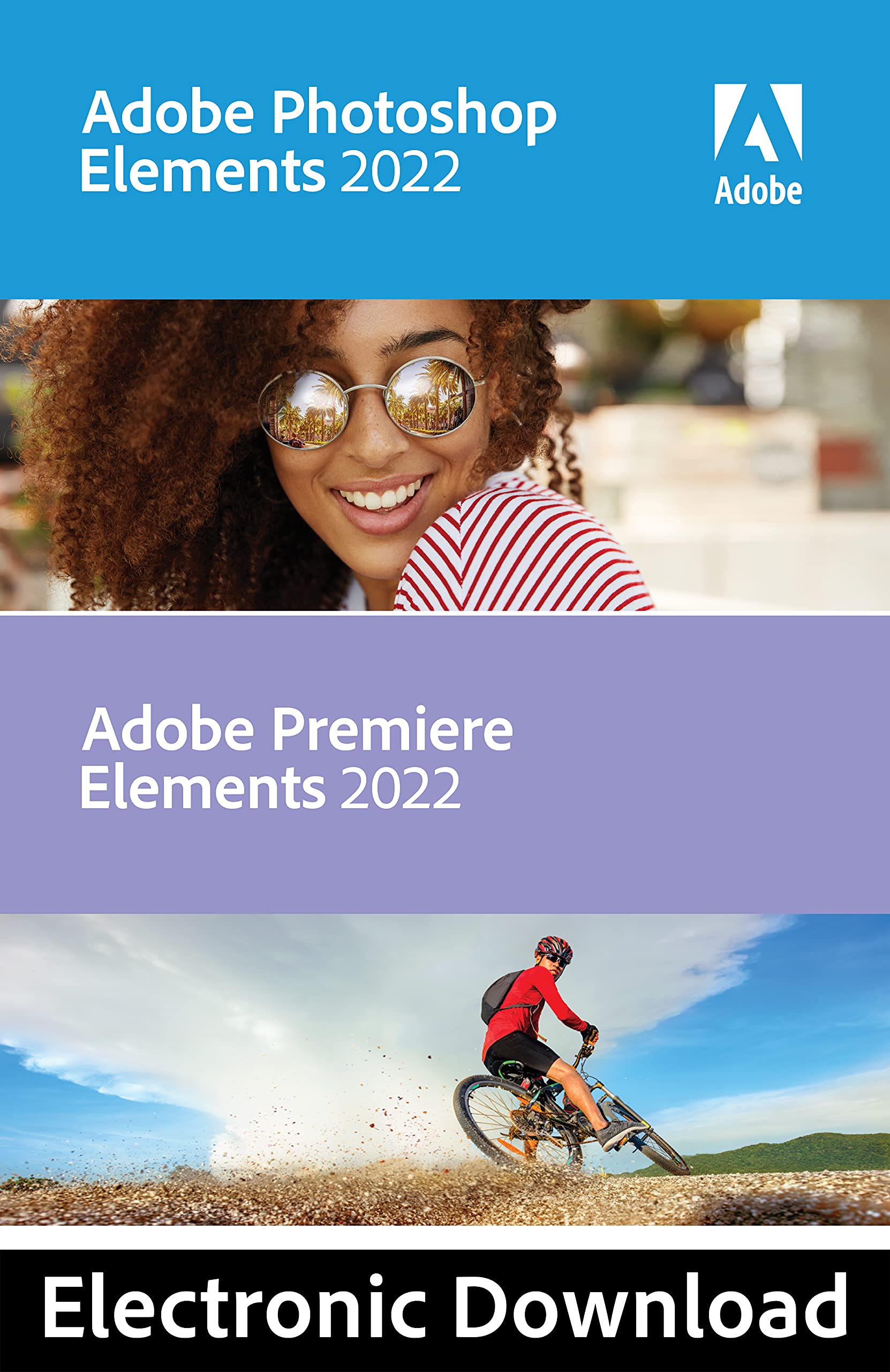 Adobe | Bundle - Photoshop Elements 2022 & Premiere Elements 2022 | PC Code Software Download | Photo Editing | Video Editing