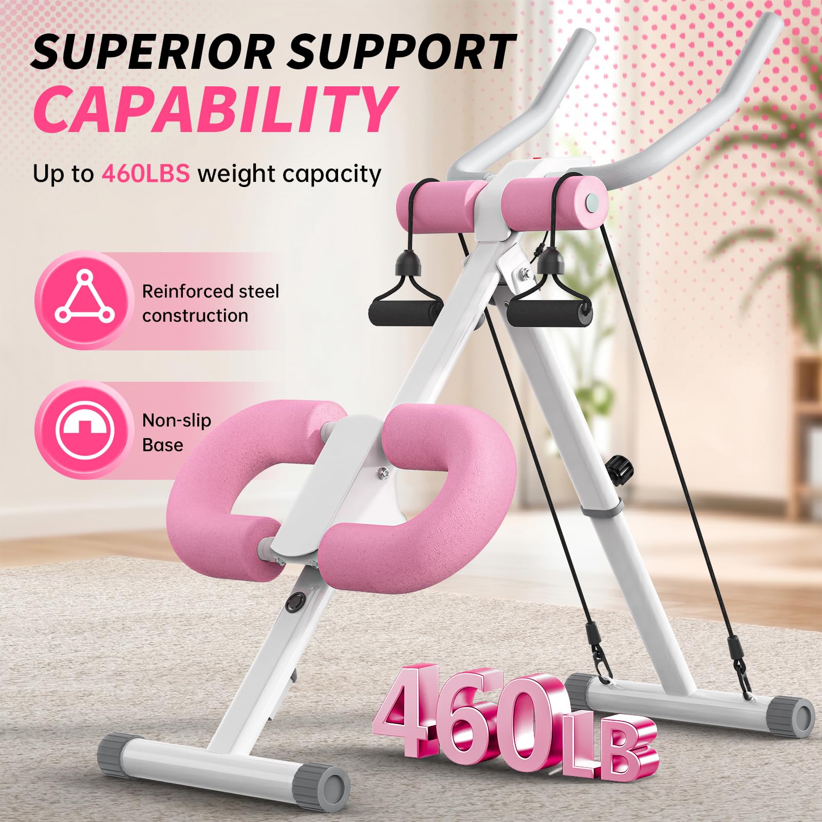 KEY2FUN Bauchmuskelmaschine, verstellbare Bauchmuskel-Trainingsgeräte, Bauchmuskeltrainer-Maschine für Bauchmuskeltraining, Krafttraining, Trainingsgerät für Körperformung, faltbarer Taillentrainer zu