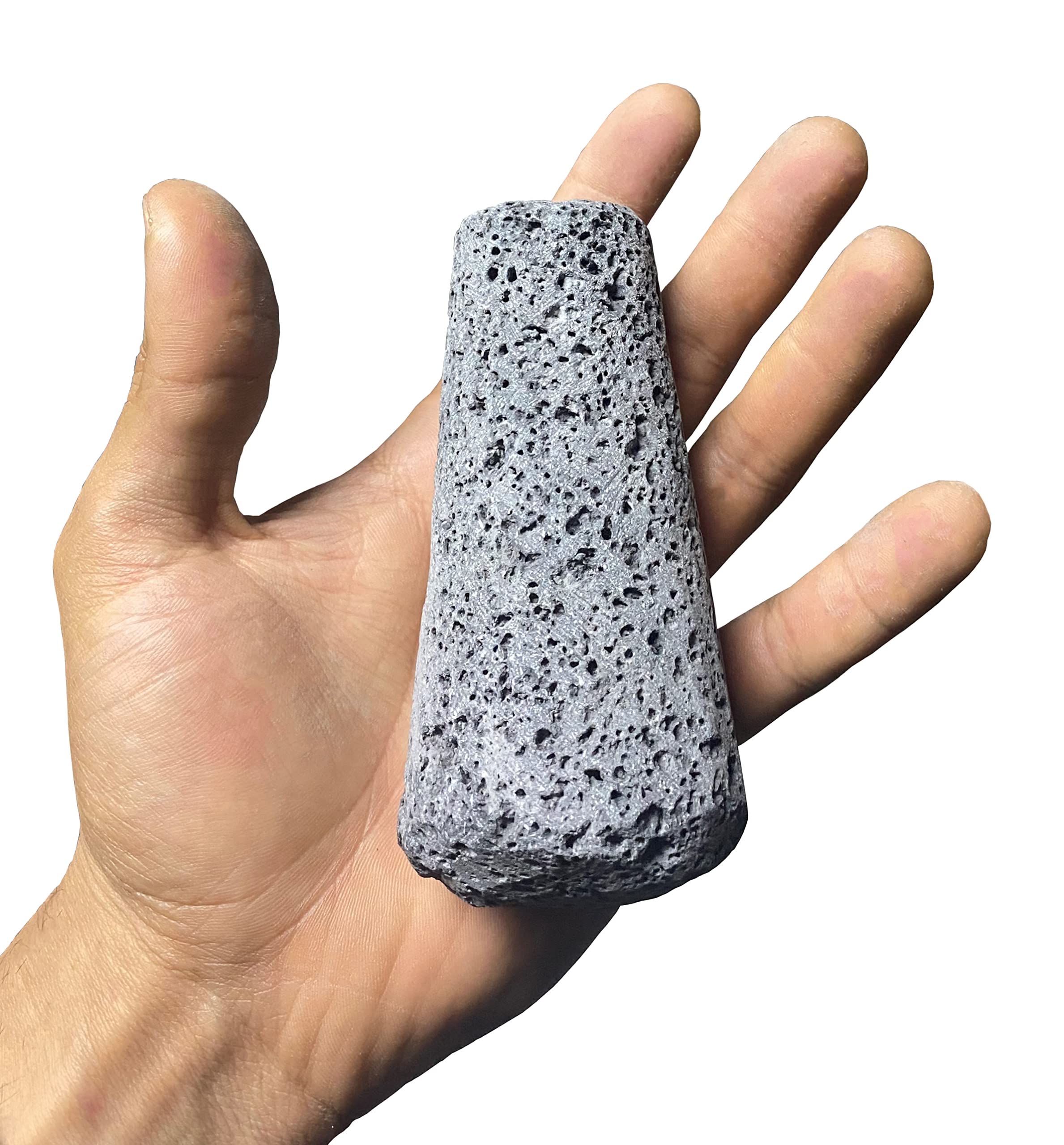 Coladera Mexikanischer Stein Molcajete de Piedra Set für Guacamole mit traditionellem Taschentuch und Reinigungsbesen Vulkanisches Lavastein Original Mörser und Stößel Würze und Curado Anleitung