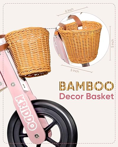 Miniatura 7 de KRIDDO Triciclo y bicicleta de equilibrio de madera 2 en 1 para niños de 1 a 4 años, triciclo sin pedales y bicicleta de equilibrio para niños