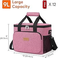 Vista 149 de Lifewit Bolsa de Almuerzo Mediana Aislada Caja de Almuerzo Hielera Suave Bolsa Refrigerante para Adultos Hombres Mujeres, Gris 12 Latas (9L)