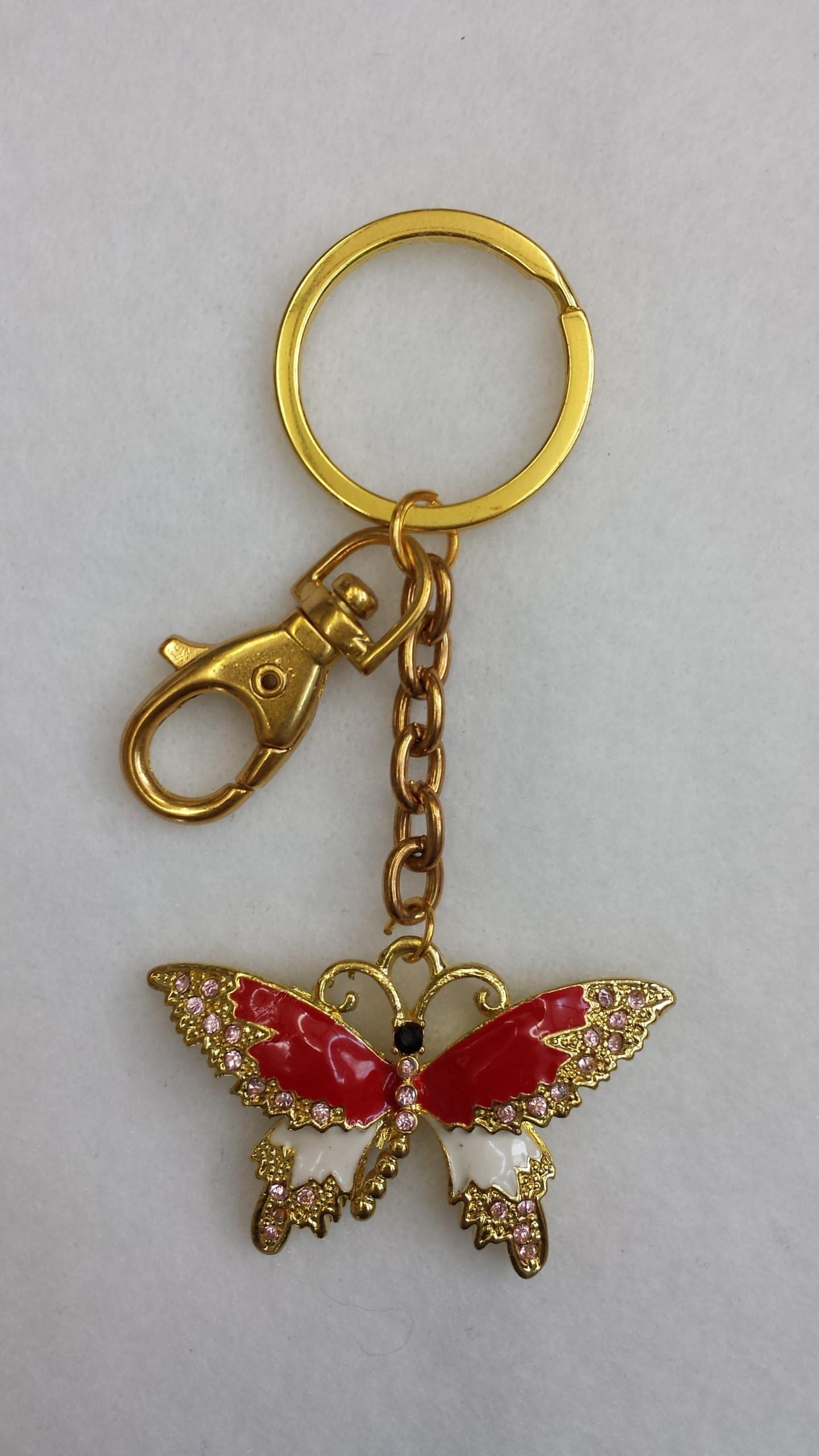 Butterfly Bling Crystals Rhinestone Keychain Key Chain Holder Car Keychains Handbag Purse Charm