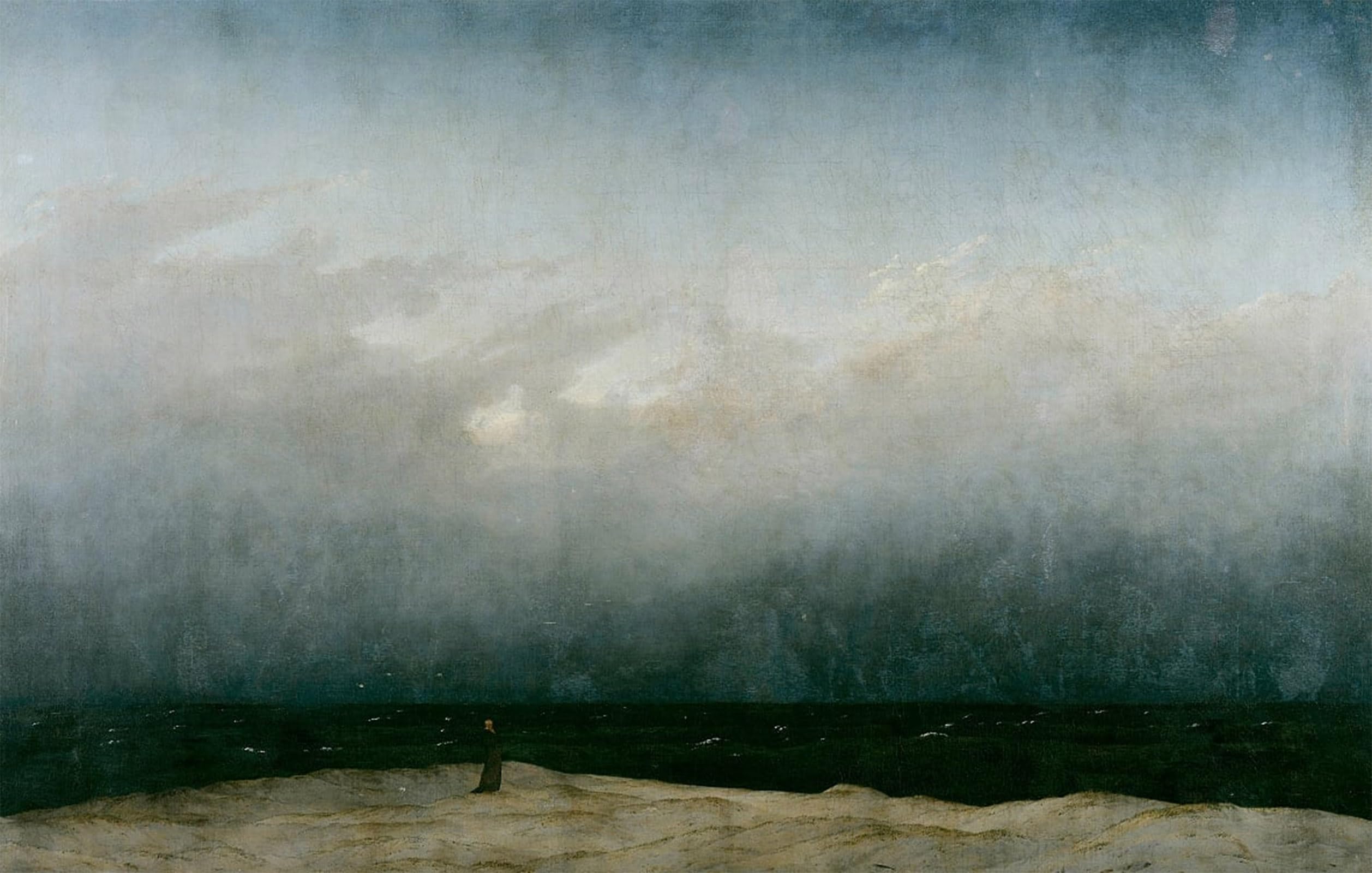SERENDIPITP Abstract Painting Mural Print Picture Wall Decor Painting The monk by the sea by Caspar David Friedrich Vintage Wall Artwork for Home Decor 60x90cm
