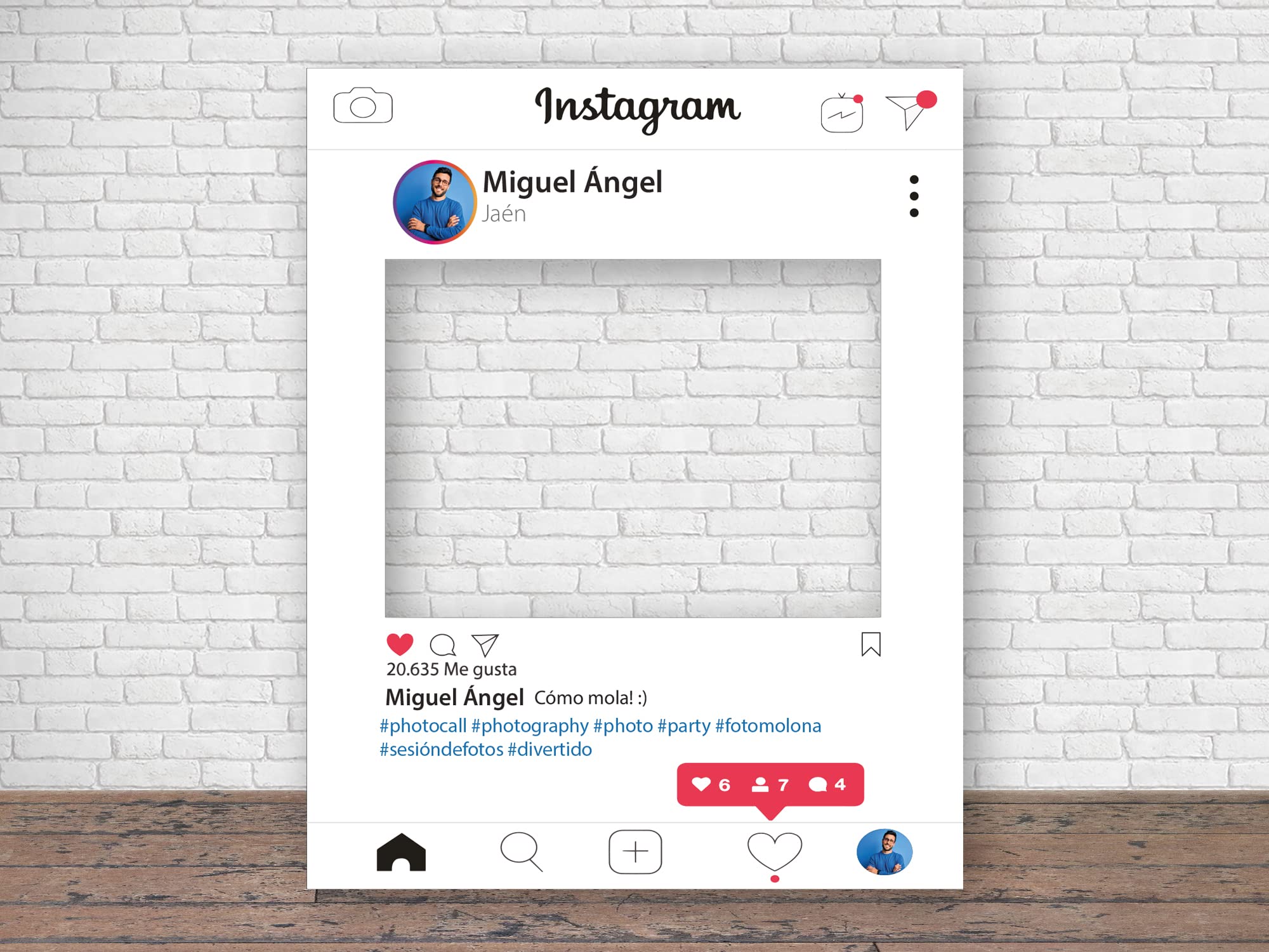 Oedim Photocall Instagram 2019 Personalizado, 80x100cm, Eventos o Celebraciones puntuales, Ventana Troquelada, Photocall Divertido