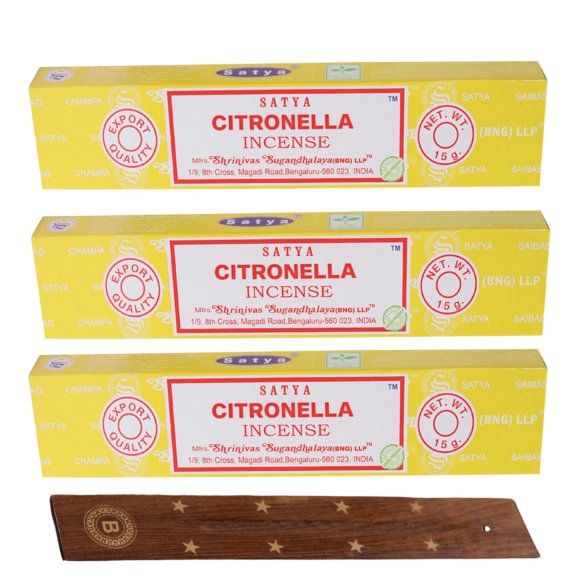 Satya Nag Champa Citronella Incense Sticks, 15g Pack, Used for Relaxation, Aromatherapy, Reiki, Yoga, Meditation and Positivity