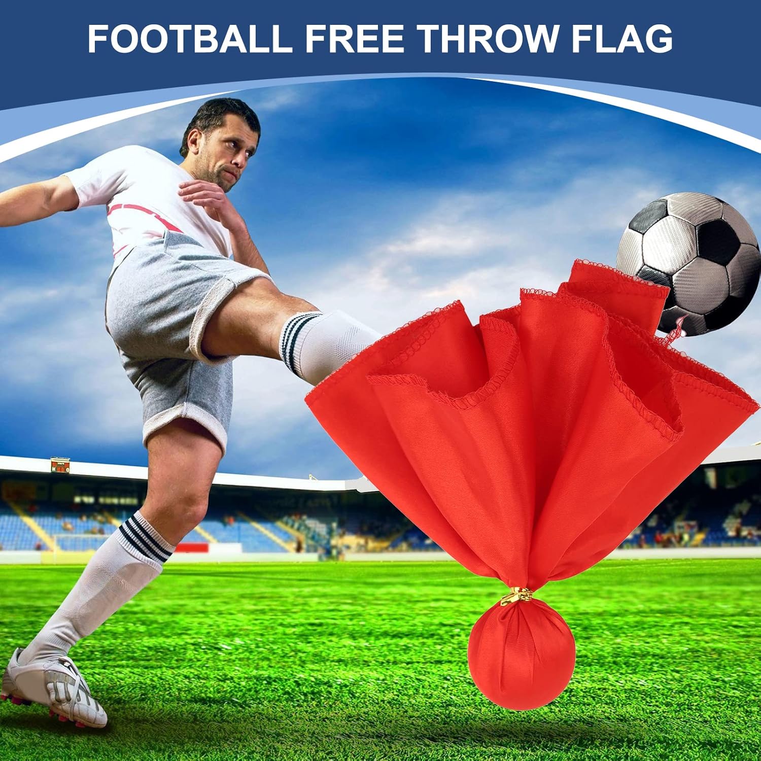 4Pcs Penalty Flag Football Challenge Flags Football Referee Flag Portable Referee Props Throwing Flag,For Sports Game Parties Red (4)