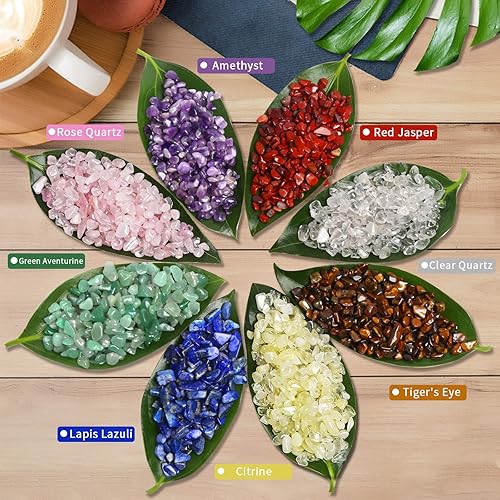 Miniatura 6 de QICQDRAM Piedras preciosas pulidas, cristales de rocas de 0.9 libras14.29oz, piedras naturales de aventurina verde, chips de cristal a granel para