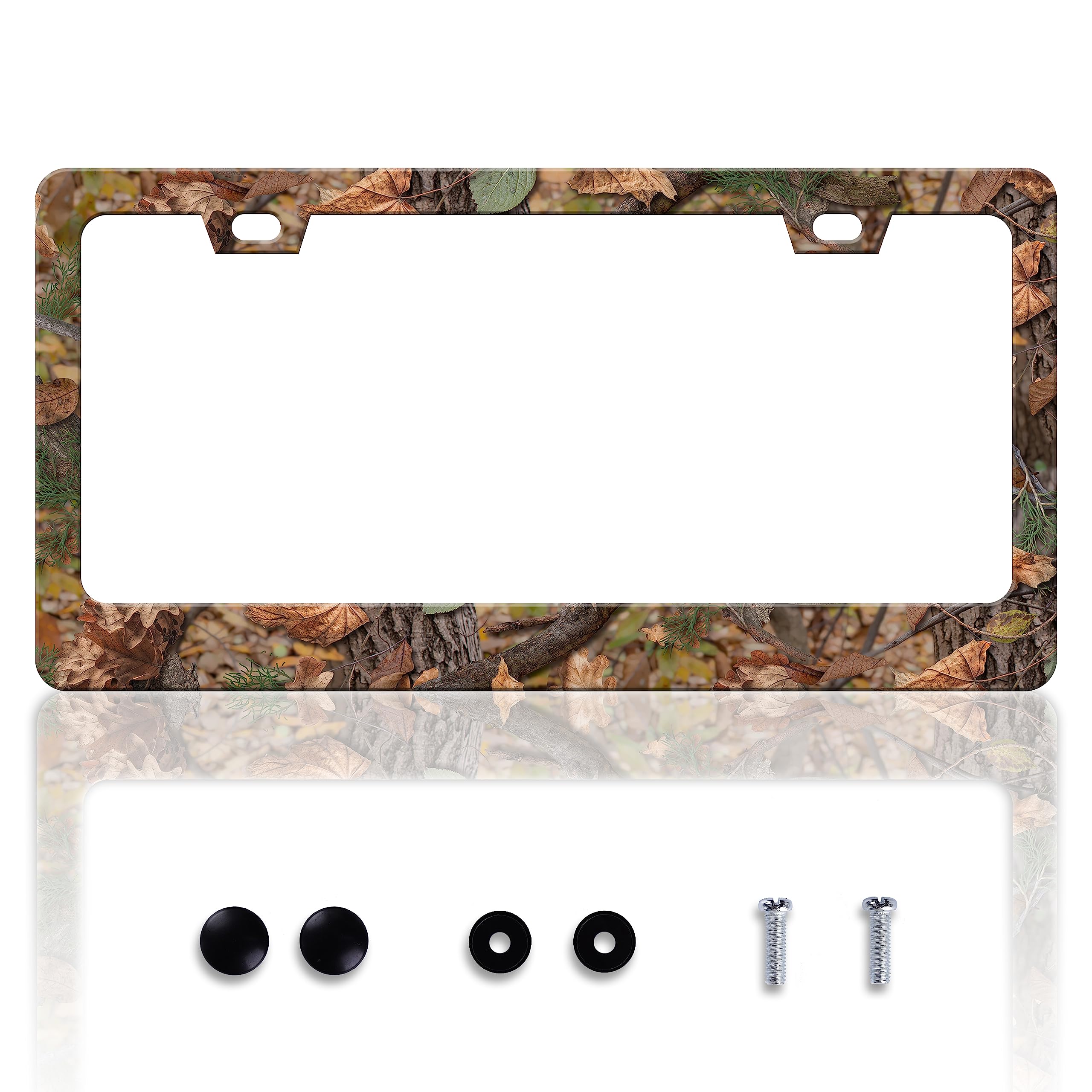 HOWKWAWY Forest Camo License Plate Frame