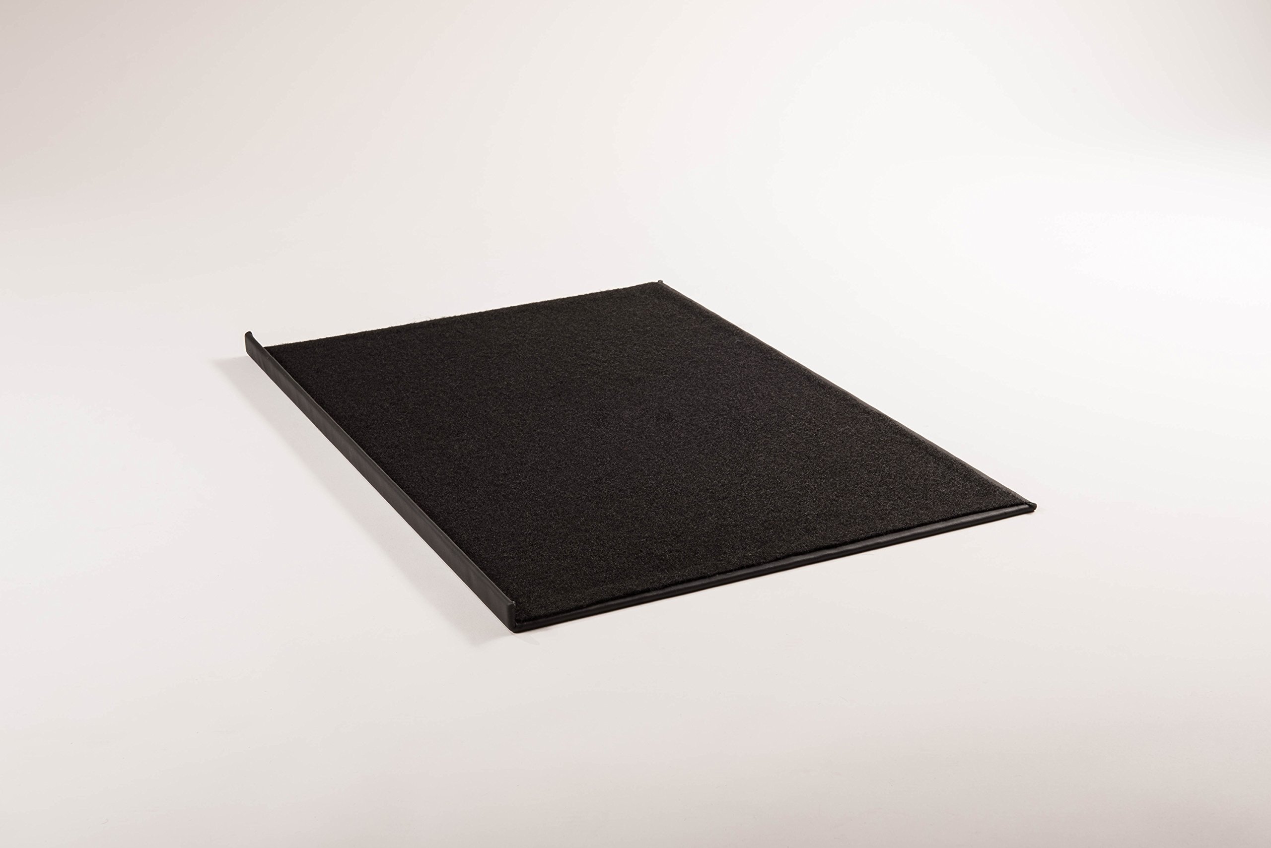 Schreibtischunterlage Schreibunterlage Leder Kantenschutz: 58x39 cm Echtleder abgewinkelt Auflage schwarz rutschfest für Büro USO580390