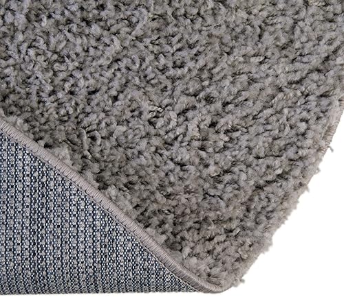 Miniatura 5 de Rugs.com - Alfombra de la colección Über Cozy Solid Shag Alfombra redonda de pelo largo gris nube de 8 pies perfecta para cocinas y comedores
