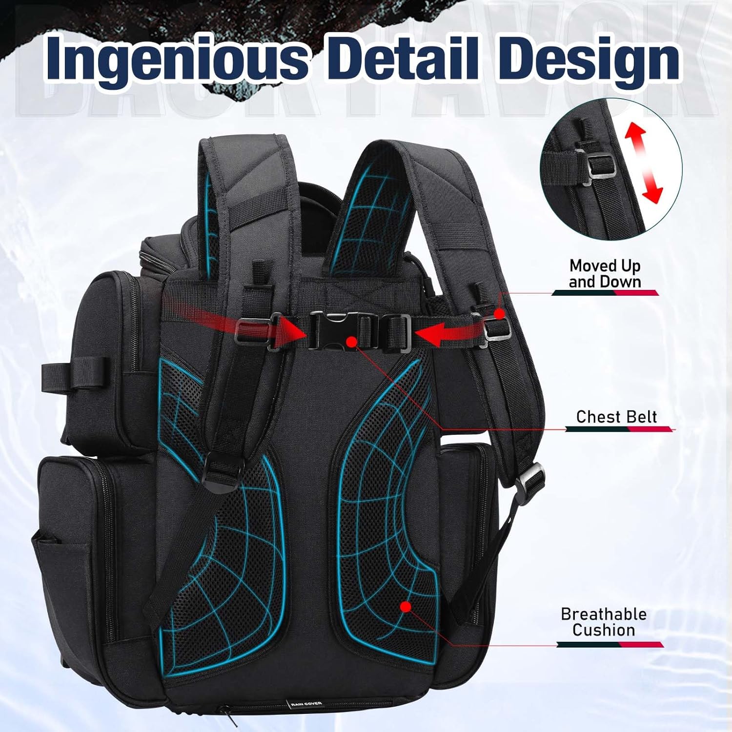 Piscifun Fishing Backpack with 2 Rod Holders & 4 Tackle Boxes, Large Tackle Storage Bag With Rain Cover for Fishing Gear