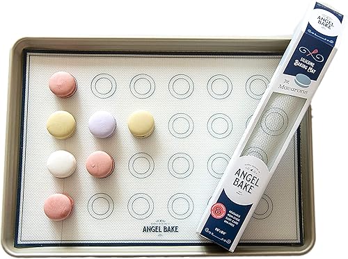 Juego de 2 alfombrillas de silicona para hornear macarrones, antiadherentes para galletas, pasteles y más, para bandejas y hornos, paquete de 2,