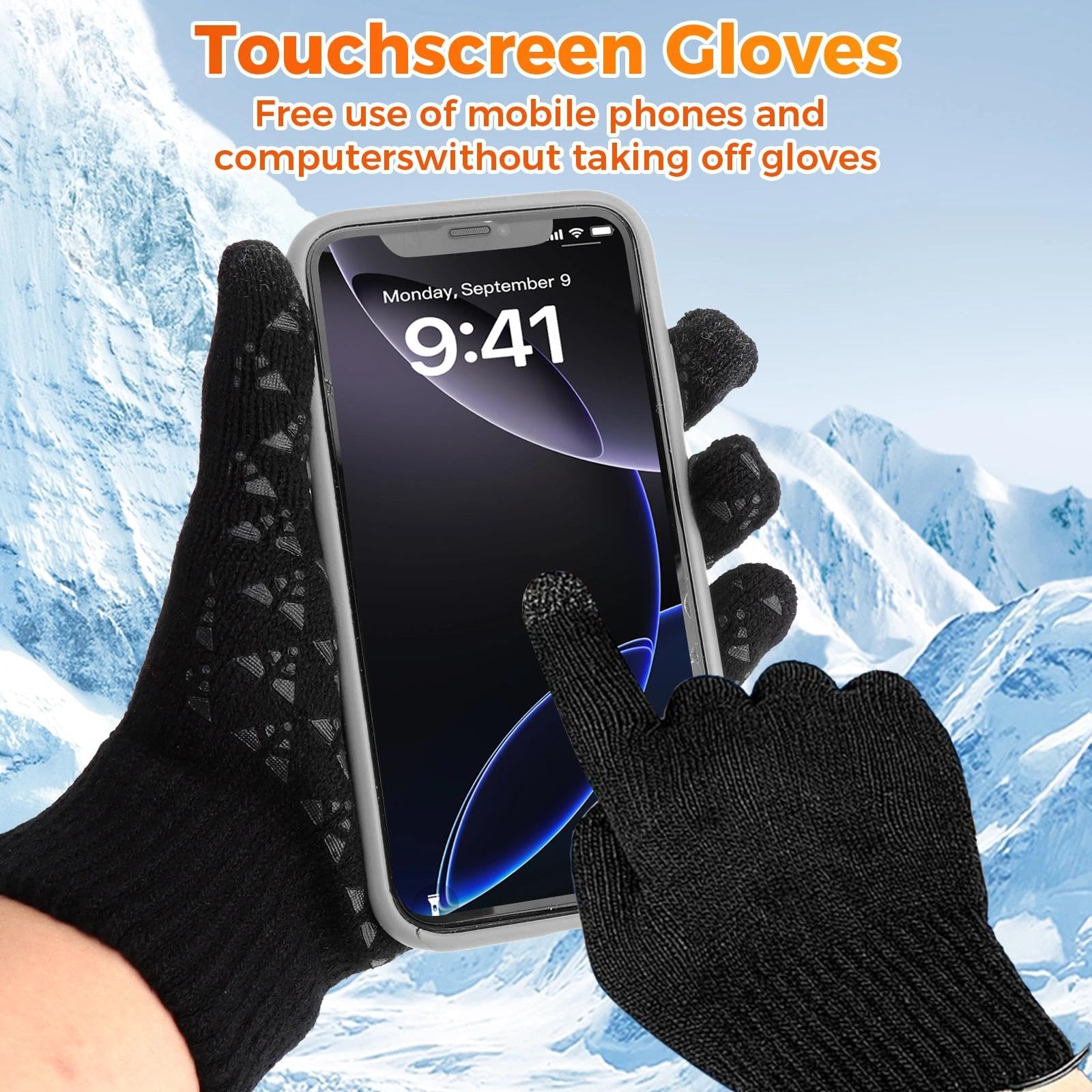HENGBIRD Guantes calefactables USB eléctricos con pantalla táctil para invierno esquí ciclismo