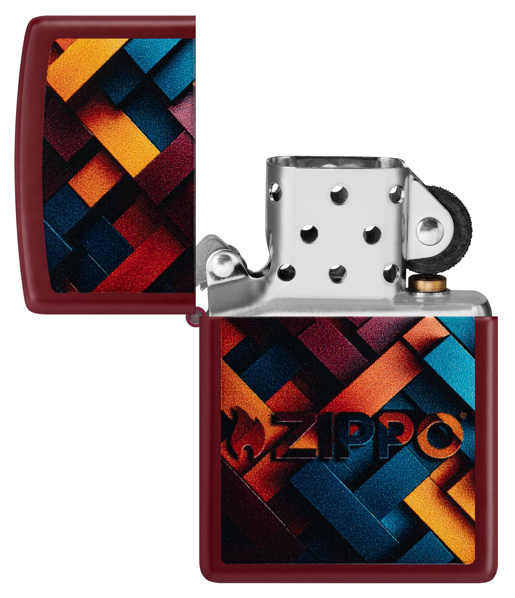 Zippo Windproof Lighter, Geometric Zippo, Merlot, Colour Image, Refillable, Reusable, Windproof Design, Gift Box, Made in USA - Image 4