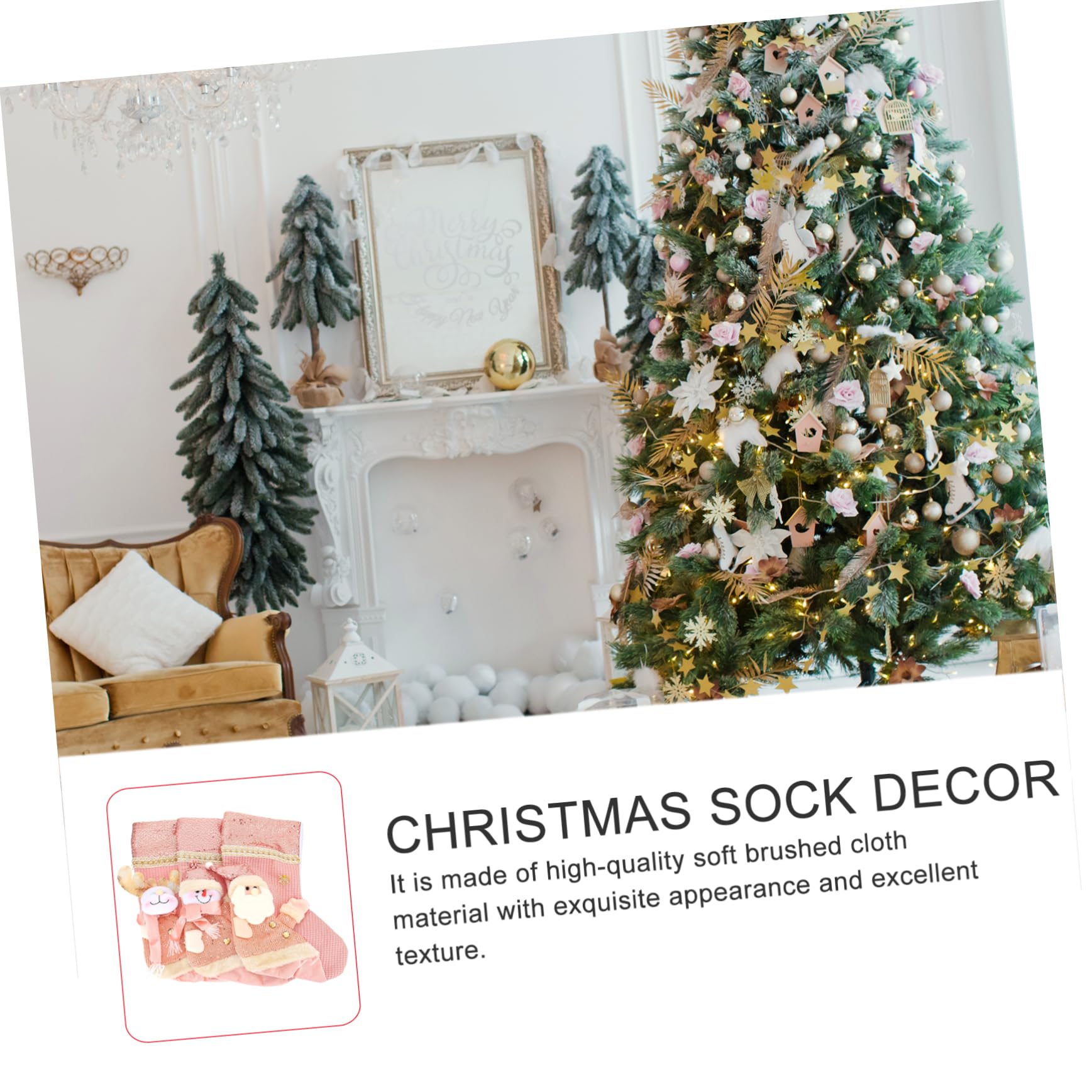 3piezas Medias Navideñas Colgantes Diseño De Caricaturas para Decoración De y Dulces Navidad para Árbol y Fiestas Infantiles