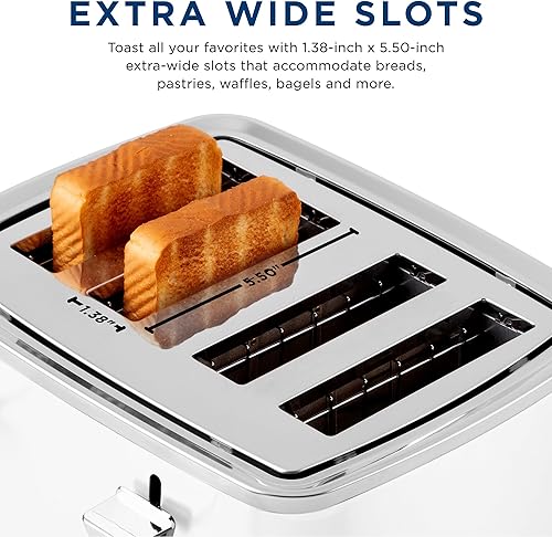 Miniatura 4 de GE Tostadora de 4 rebanadas  Ranuras extra anchas para bagels, panes, gofres y más  7 opciones de sombra  Esenciales de cocina de encimera  1500