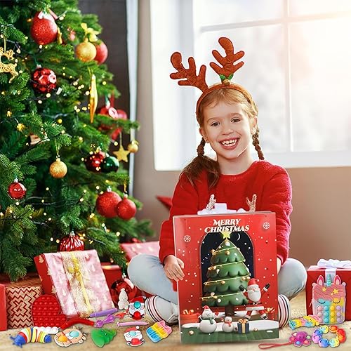 Miniatura 5 de Calendario de Adviento 2023 para niños, juguetes antiestrés de 24 días de sorpresas, calendarios de Adviento de cuenta regresiva de Navidad, juguete