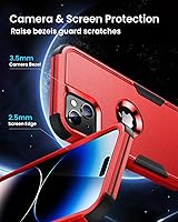 Vista 4 de Funda para iPhone 13, para iPhone 14, protección contra caídas de grado militar de 10 pies con protector de pantalla funda 3 en 1 antideslizante