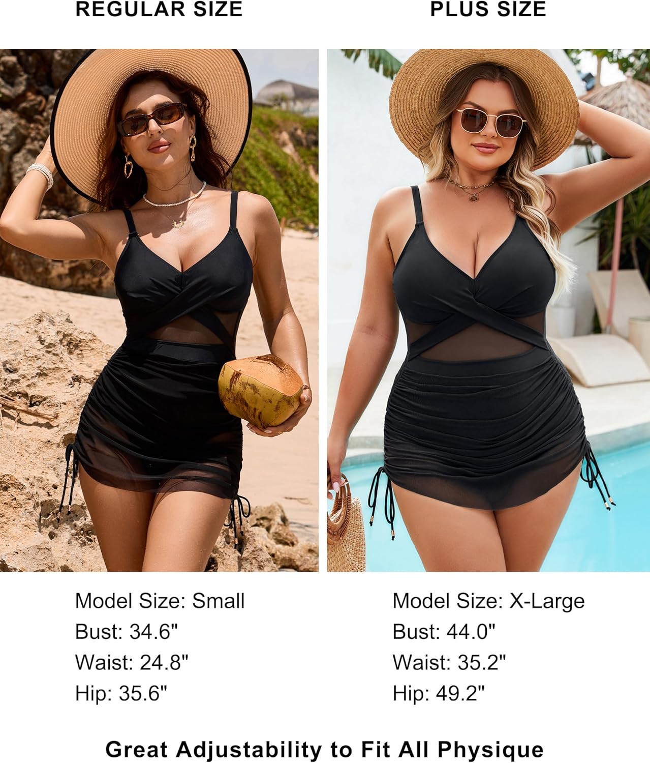 Blooming Jelly Womens Mesh One Piece Swimsuit Modest Tummy Control Bathing Suit Twist Front Swim Dress Swimwear 2026 - Image 5
