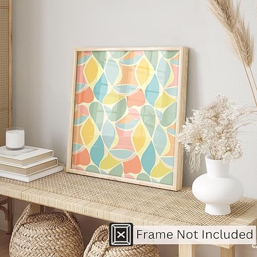 Miniatura 3 de Ethan Taylor Abstract Wall Art Prints Unframed Square Posters 'Retro 70s Hippie Groovy Pattern XVIII' Retro Home Décor for Living Room, Bedroom,