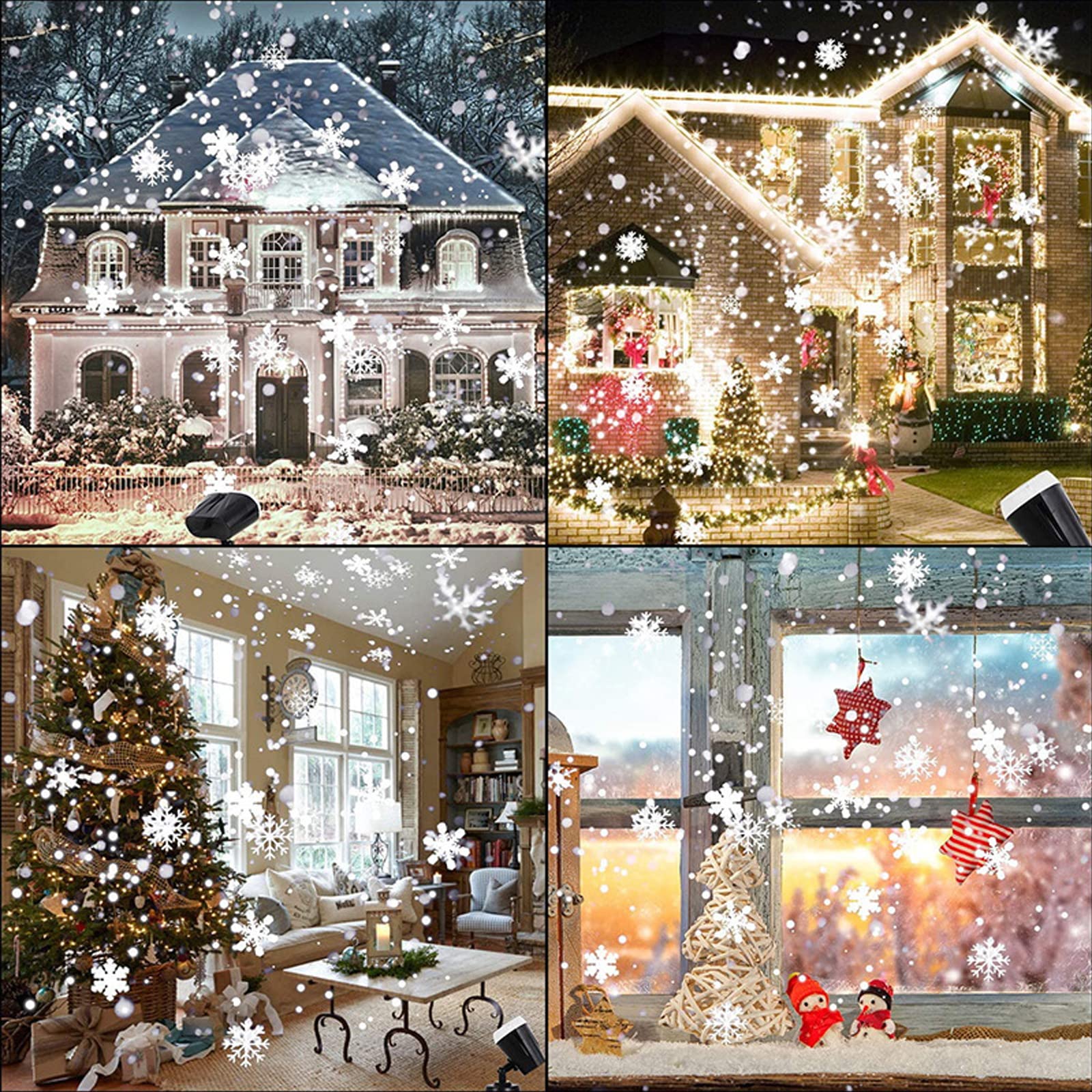 Lumières de projecteur de Noël, projecteur de lumière LED de Flocon de Neige, lumières de projecteur de Noël intérieures/extérieures étanches pour Le Festival de fête de Mariage de décoratio