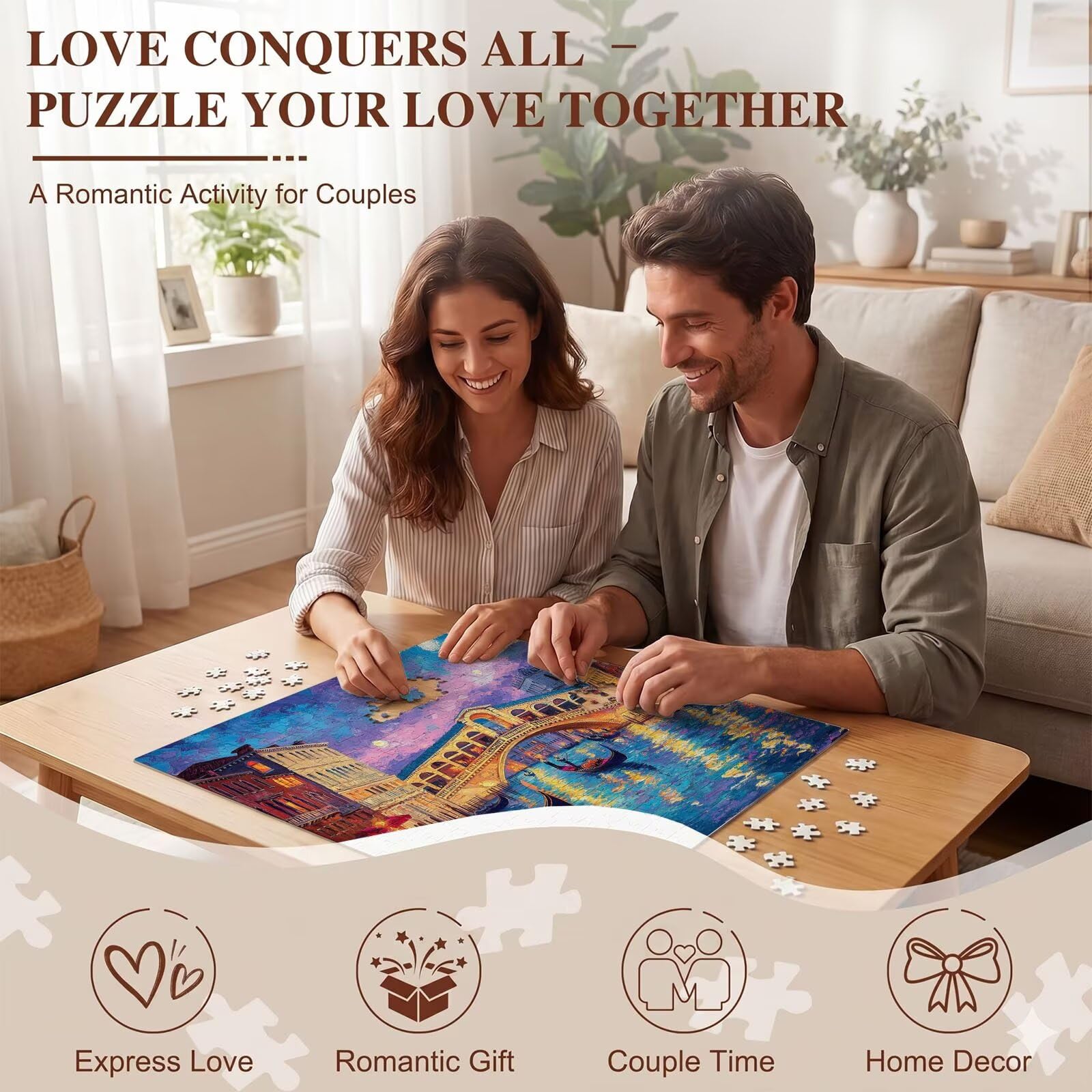 ponte sogno-2 Puzzle 1000 Pezzi per Adulti, Puzzle in Legno - Collezione Classica con Poster Incluso - Sfida di Concentrazione e Passatempo Antistress, Gioco Educativo per Famiglia, 75 x 50 cm f0-835