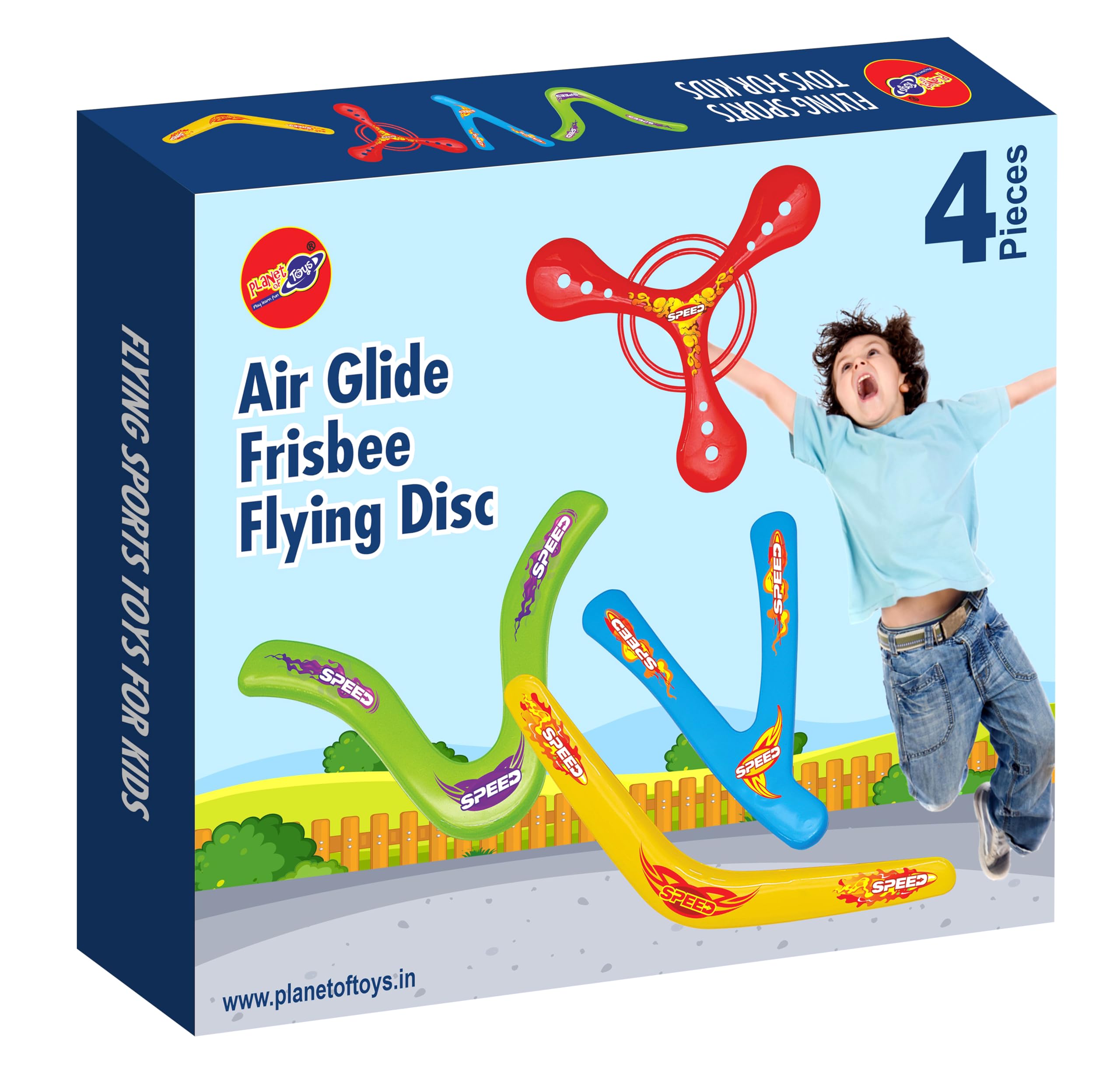 Planet of Toys Air Glide Frisbee Flying Disc for Kids, Frisbee Fly Small – High-Performance Frisbee for Outdoor Sports, Beach & Park Fun – Durable & Lightweight Design - Set of 4