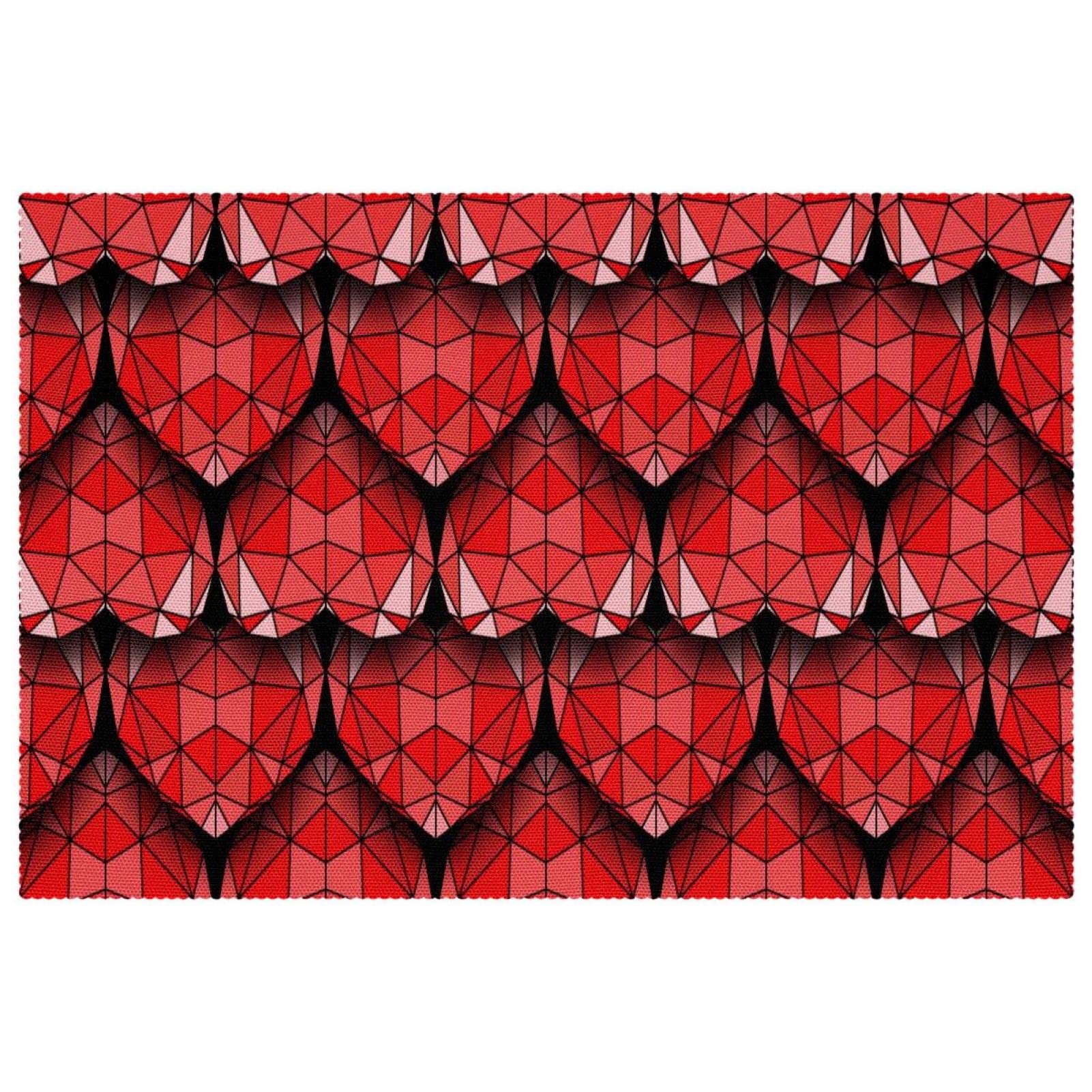 Sets de table cœurs rouges pour table à manger et repas conviviaux en famille
