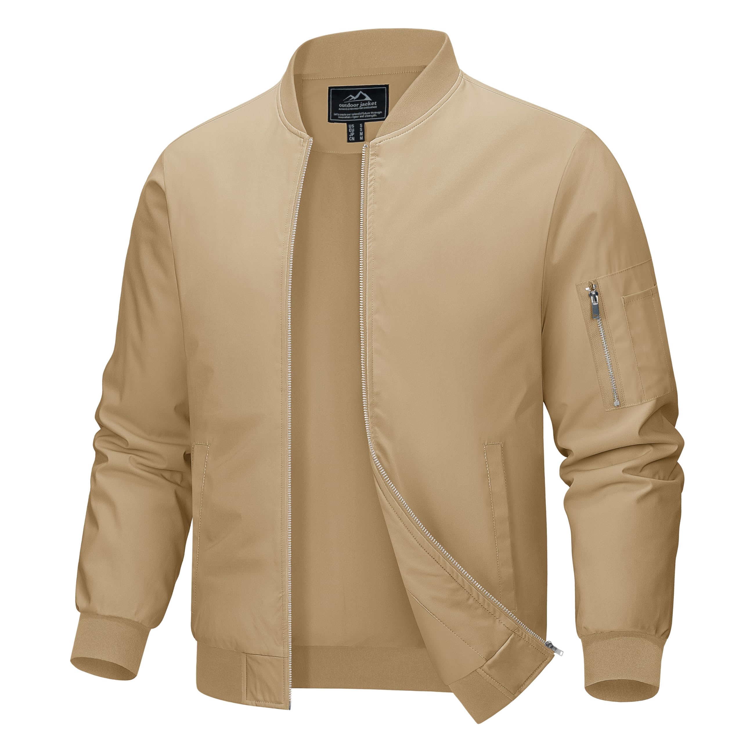 Veste décontractée homme bombers militaire zippée mi-saison - 7