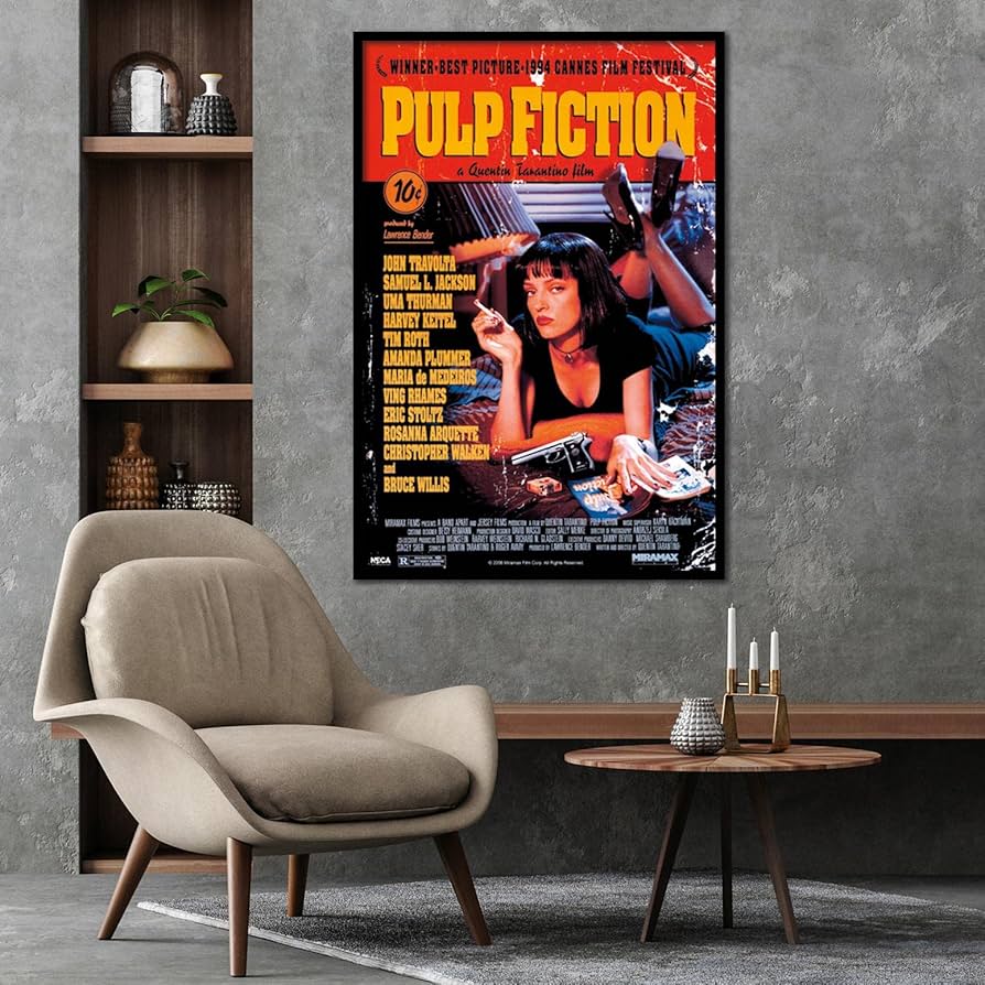 ポスター 90s VINTAGE PULP FICTION ORIGINAL POSTER Pulp Fiction Film Promo Poster - Etsy