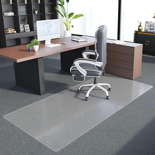 Miniatura 50 de Tapete para silla de oficina para suelos de madera dura, tapete para silla de computadora de fácil deslizamiento, protector de suelo transparente