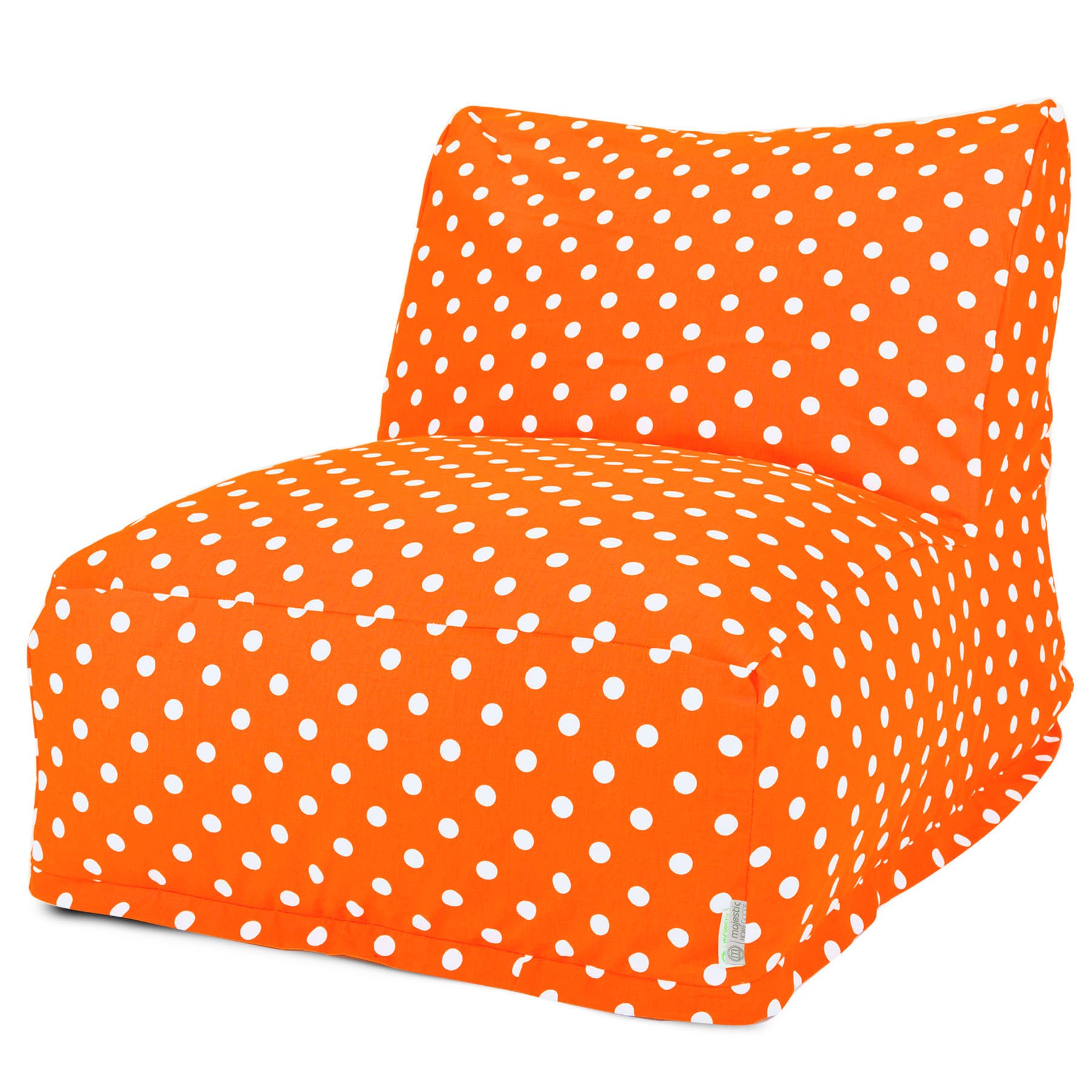 Majestic Home Goods Tangerine Small Polka Dot Bean Bag Chair Lounger
