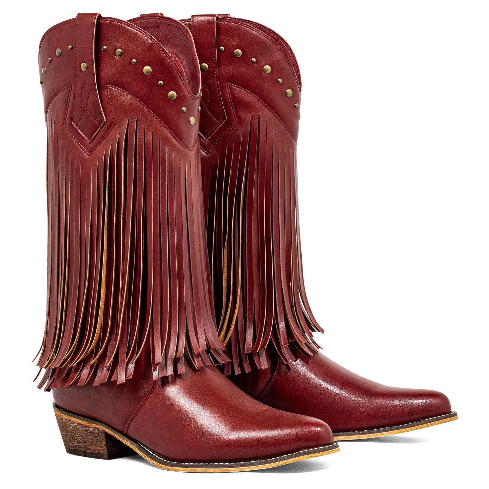 SheSole Womens Cowboy Boots Fringe Western Boots